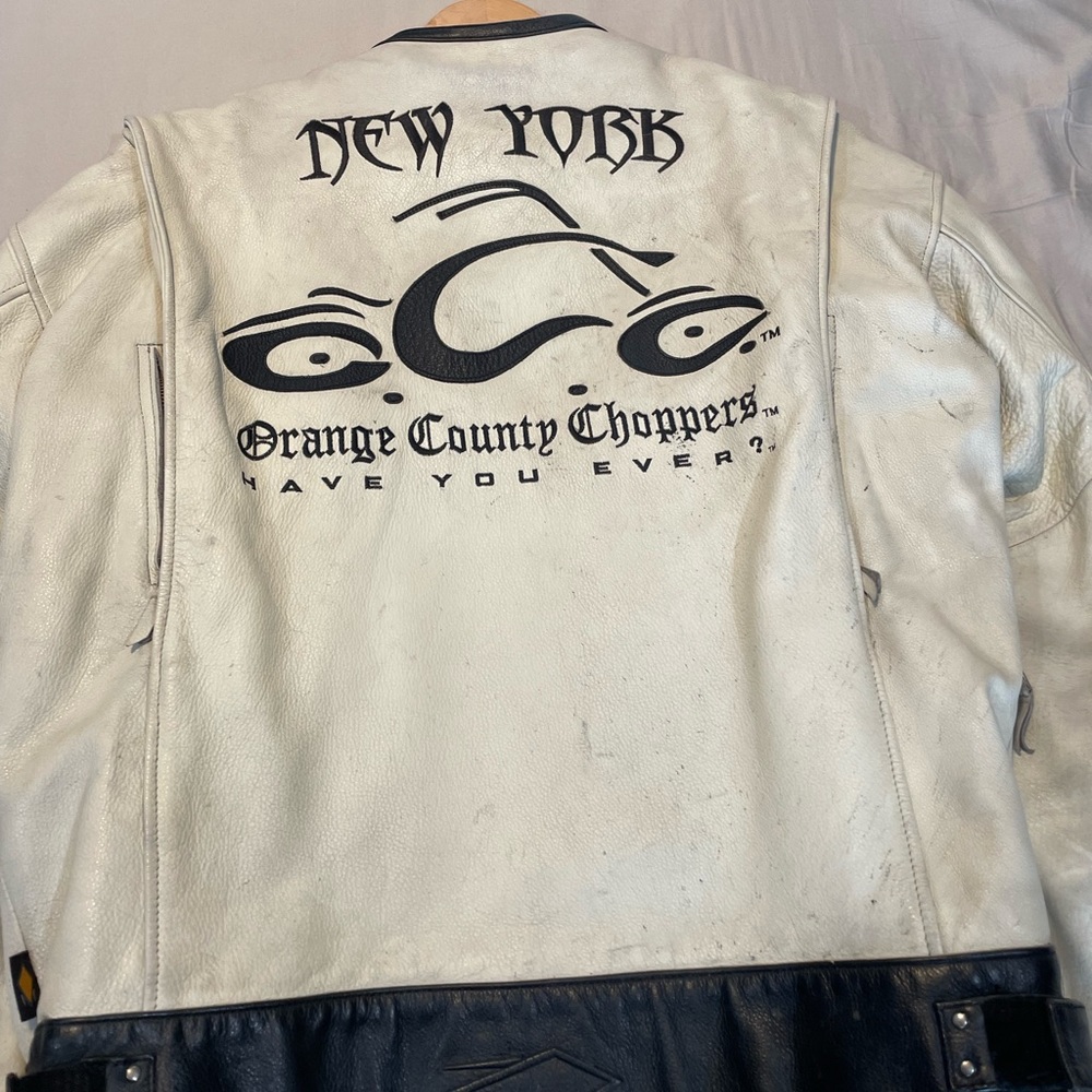 Orange County Choppers large sized mens leather riding jacket